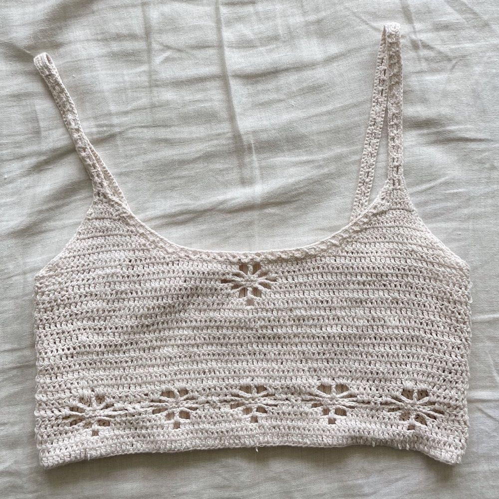 Free People Berkinette Crochet Crop Cami Top